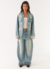 Maxwell Baggy Denim Jeans - Washed Blue