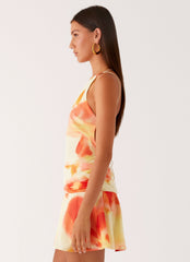 Meah Backless Mini Dress - Mimosa Blossom