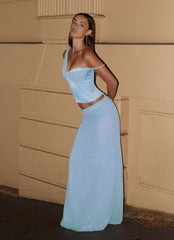 Natalya Maxi Skirt - Pale Blue