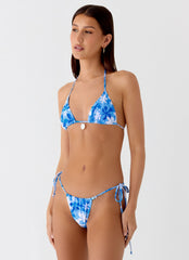 Natti Shell Halter Bikini Top - Indigo Garden
