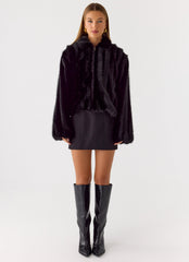 Naylor Faux Fur Jacket - Black