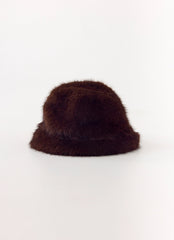 Nicolette Faux Fur Hat - Chocolate