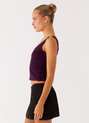 No Signal Knit Top - Plum