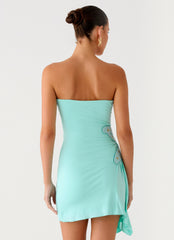 Ocean Dream Strapless Mini Dress - Turquoise