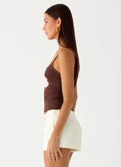 Ofira Knit Tank Top - Espresso Meadow