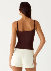 Ofira Knit Tank Top - Espresso Meadow