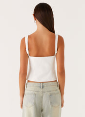 Pia Cut Out Top - White
