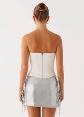Radar Satin Corset - Ivory