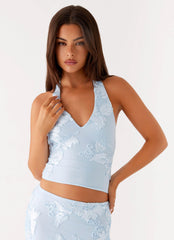 Radiate Halterneck Top - Blue