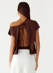 Raeni Off Shoulder Top - Chocolate