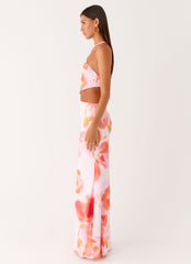 Riano Cut Out Maxi Dress - Blushing Blossom