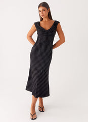 Role Model Maxi Dress - Black Polka Dot