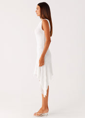 Rylee One Shoulder Midi Dress - White
