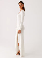 Sabetha Knit Maxi Dress - White