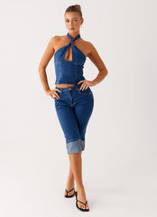 Saylor Denim Capri Jeans - Indigo