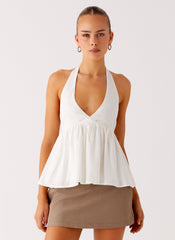 Sigala Cotton Halter Top - White