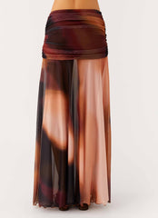 Stargazer Mesh Maxi Skirt - Black Gradient