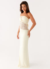 Sweet Energy Strapless Maxi Dress - Yellow