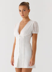 Sweet Lullaby Mini Dress - White