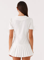 To Us Pleated Mini Dress - White