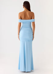 Vee Bardot Maxi Dress - Blue