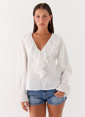 Verrin Cotton Blouse - White