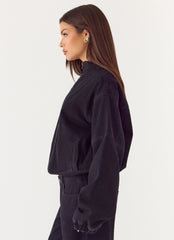 Waylon Denim Bomber Jacket - Black