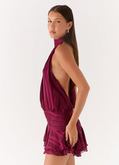Willow Chiffon Mini Dress - Plum
