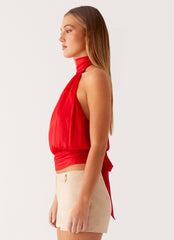 Willow Chiffon Top - Red