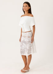 Yanna Midi Skirt - White