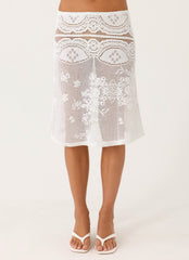 Yanna Midi Skirt - White