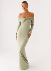 Marla Long Sleeve Maxi Dress - Sage