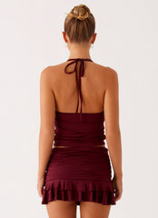 Bernie Mini Skirt - Raspberry Wine