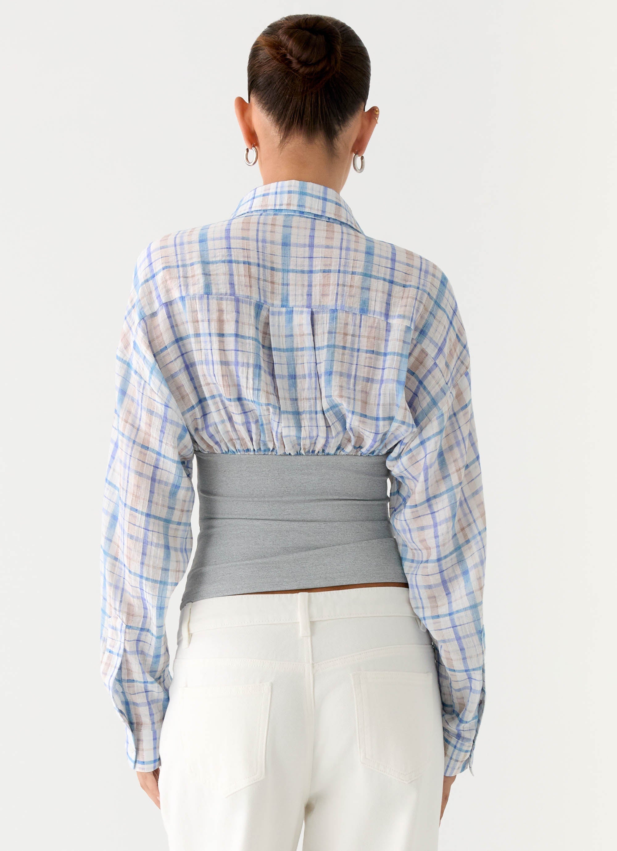 Accelerate Waistband Shirt - Blue Check