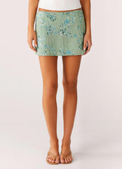 Adored By You Mini Skirt - Mint