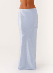 Algorithm Sequin Maxi Skirt - Blue
