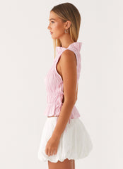 Alysa Shirred Top - Pink