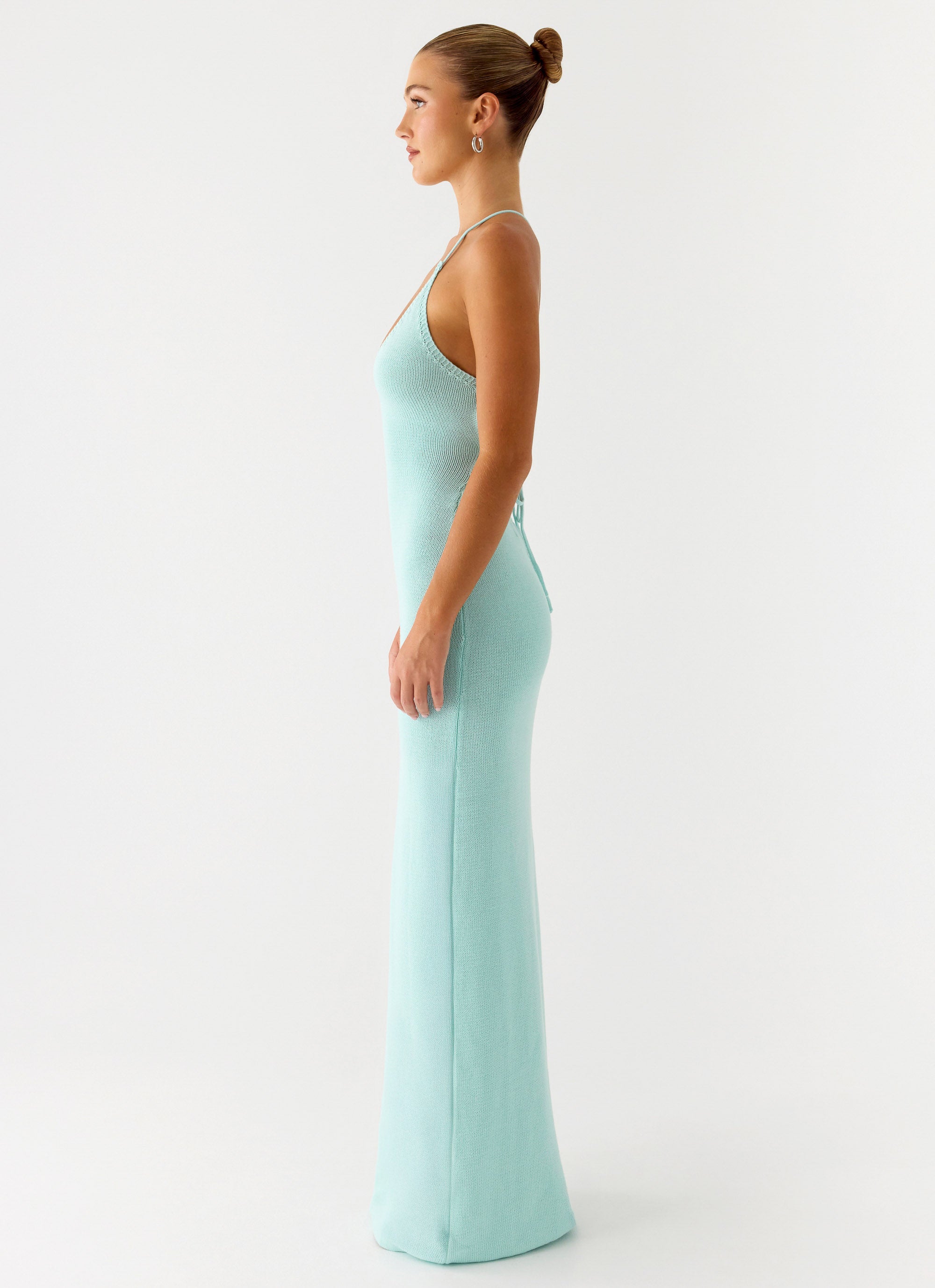Amaya Knit Maxi Dress - Aqua
