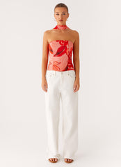 Anais Scarf Top - Sicily Sunset Print