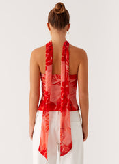 Anais Scarf Top - Sicily Sunset Print