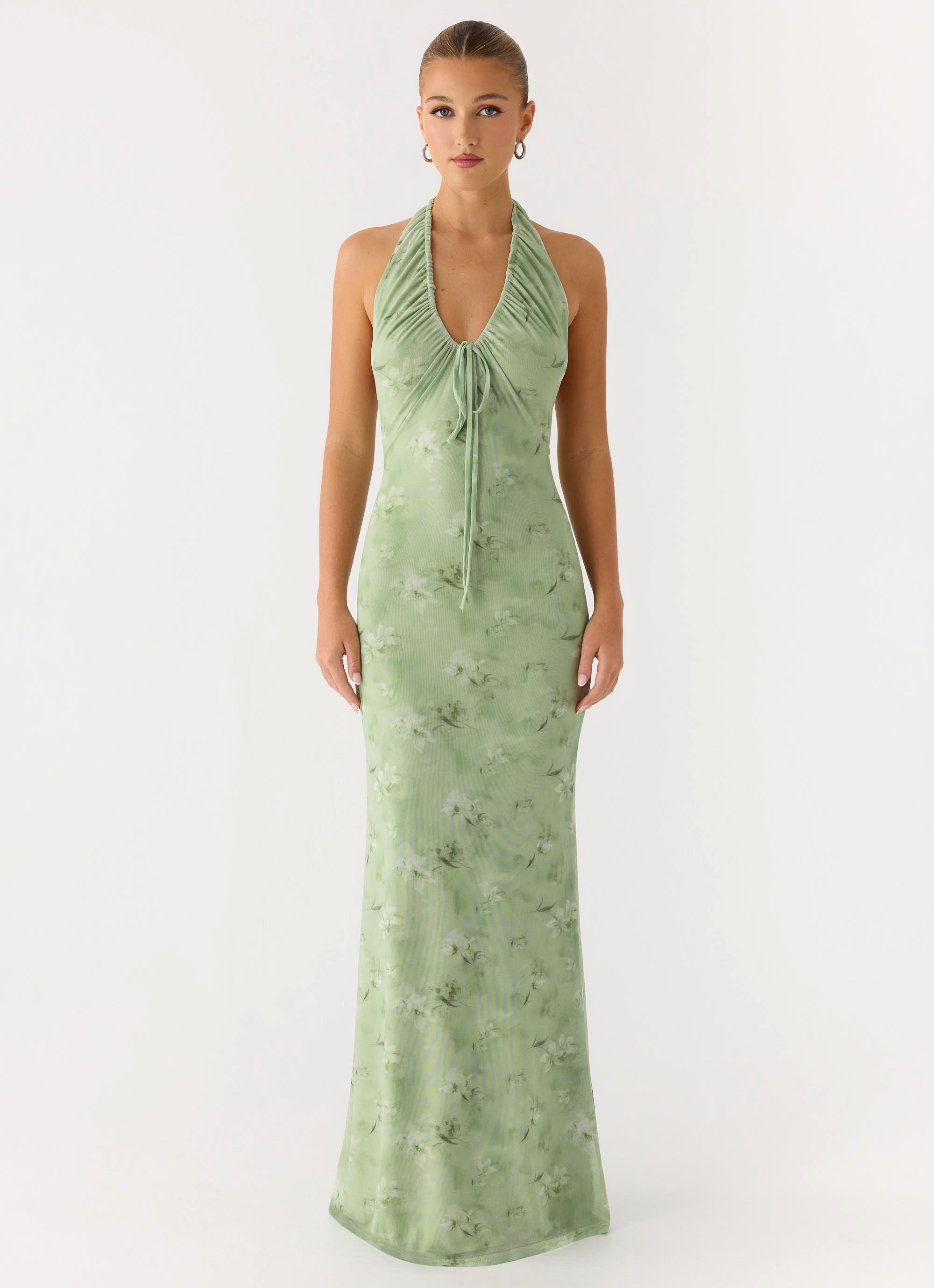 Ask You Twice Maxi Dress - Blurred Lime