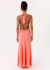 Attina Halter Maxi Dress - Coral