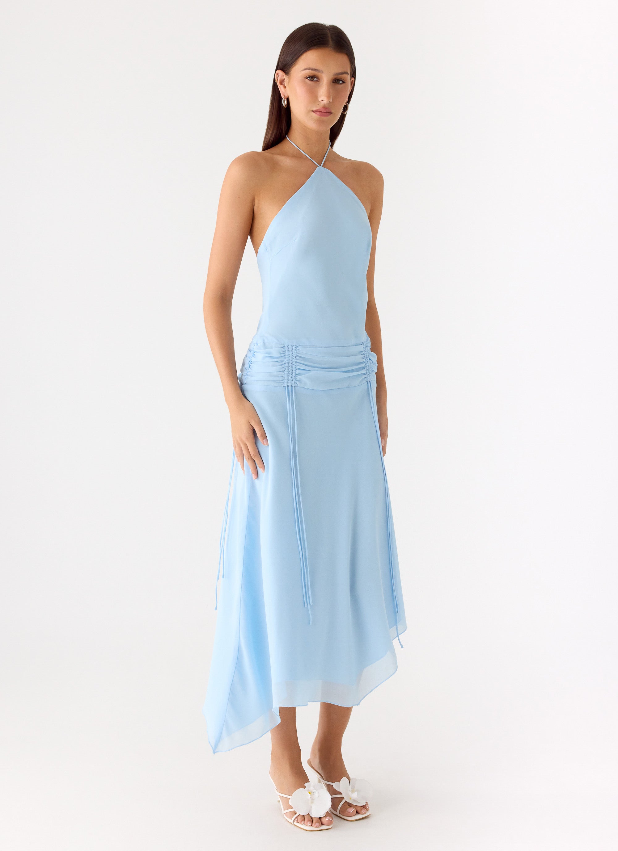 Becerra Chiffon Midi Dress - Blue