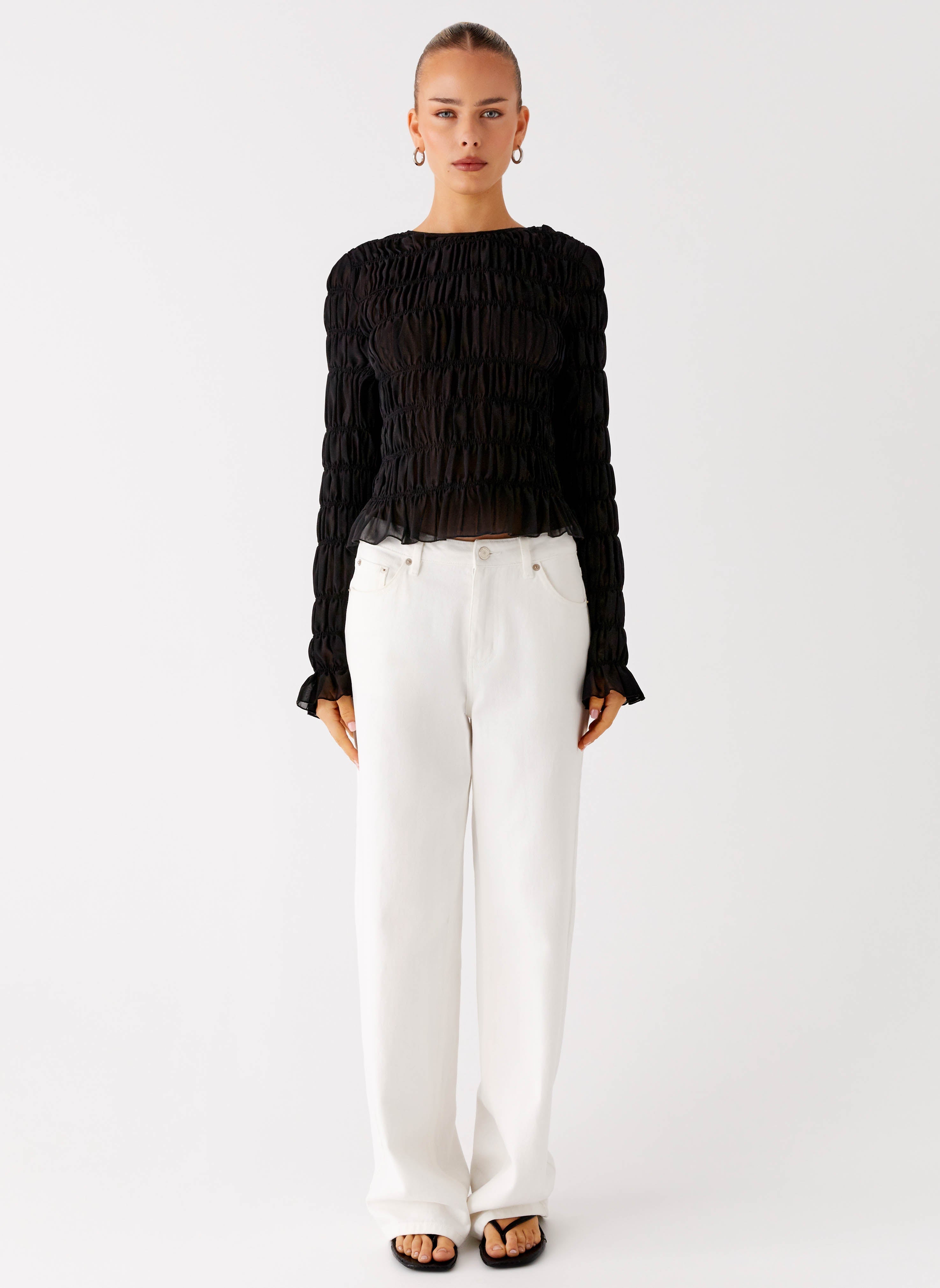 Bella Long Sleeve Top - Black