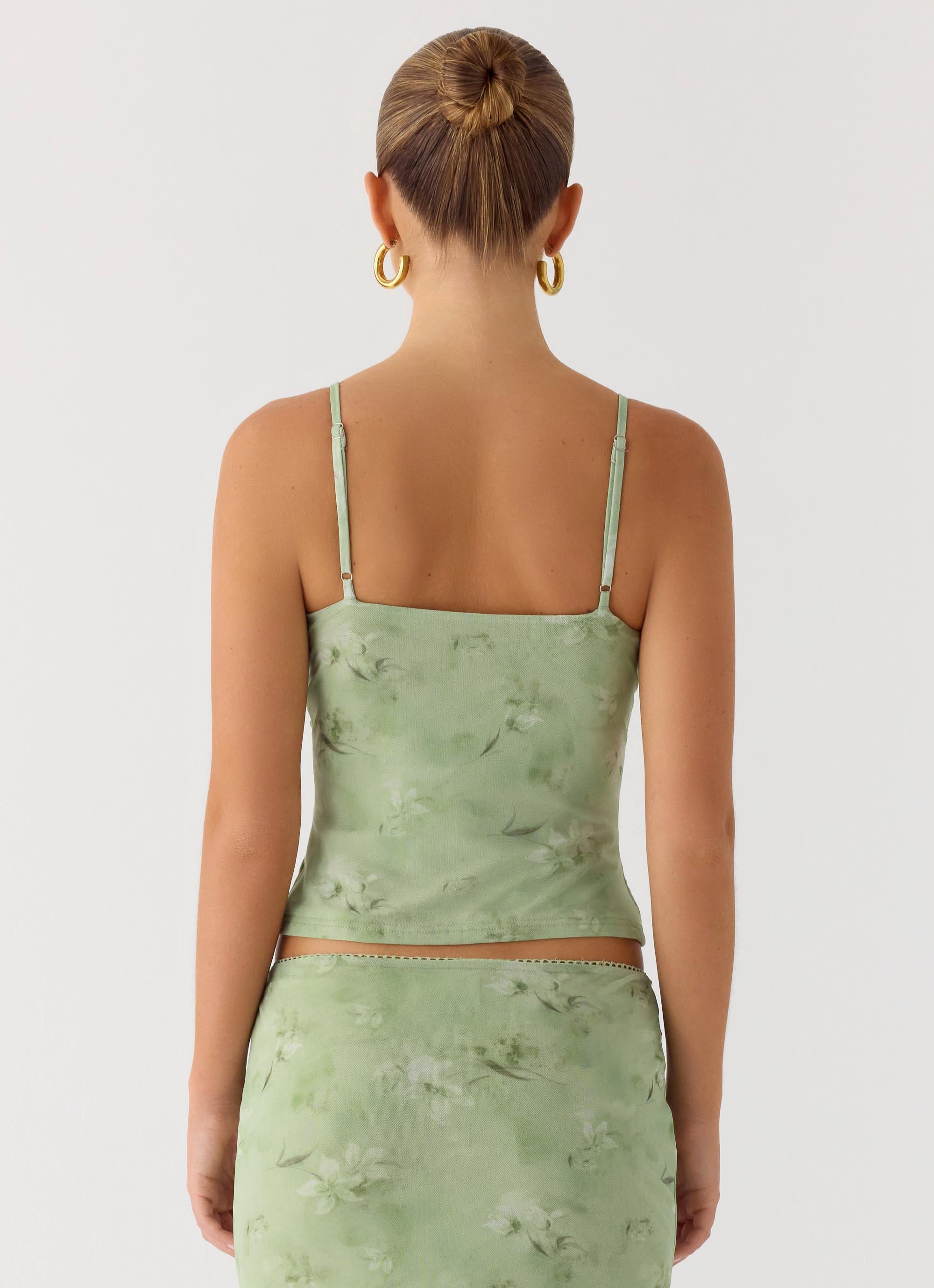 Bending My Rules Top - Blurred Lime