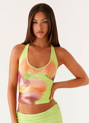 Bernie Halter Top - Green Tropical