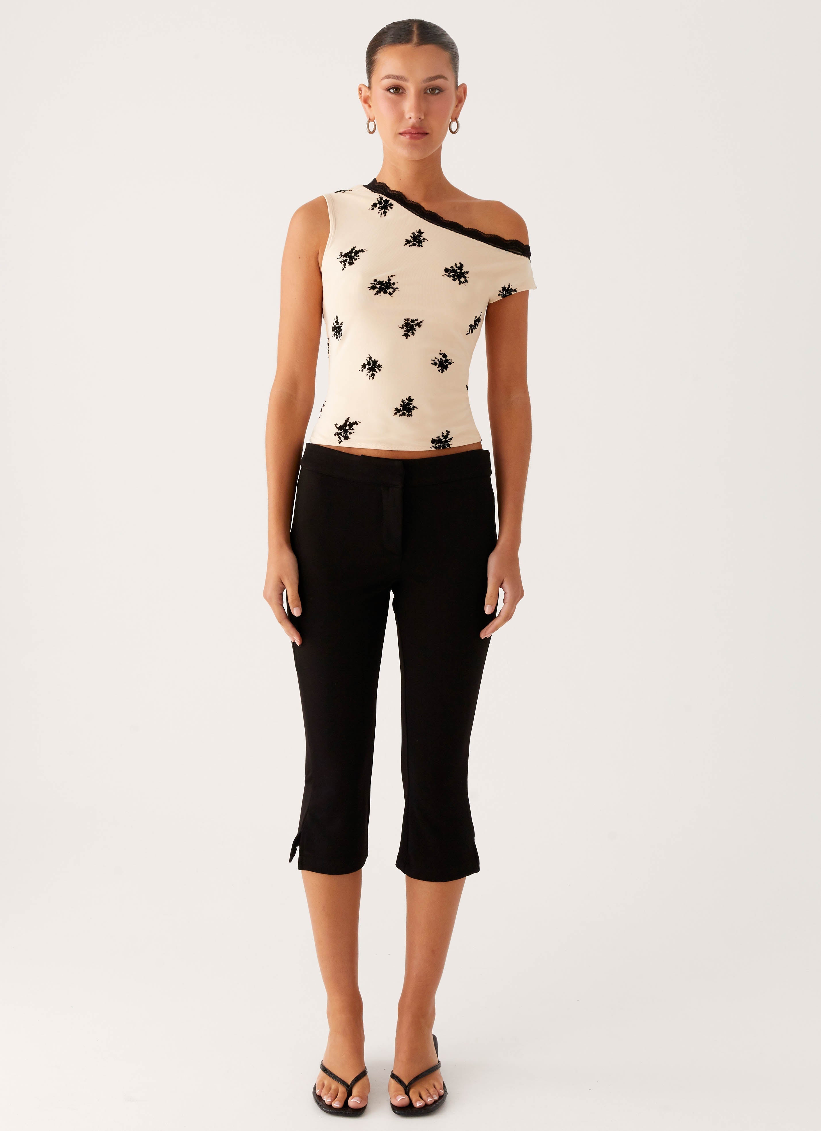 Blind Faith Flock One Shoulder Top - Cream