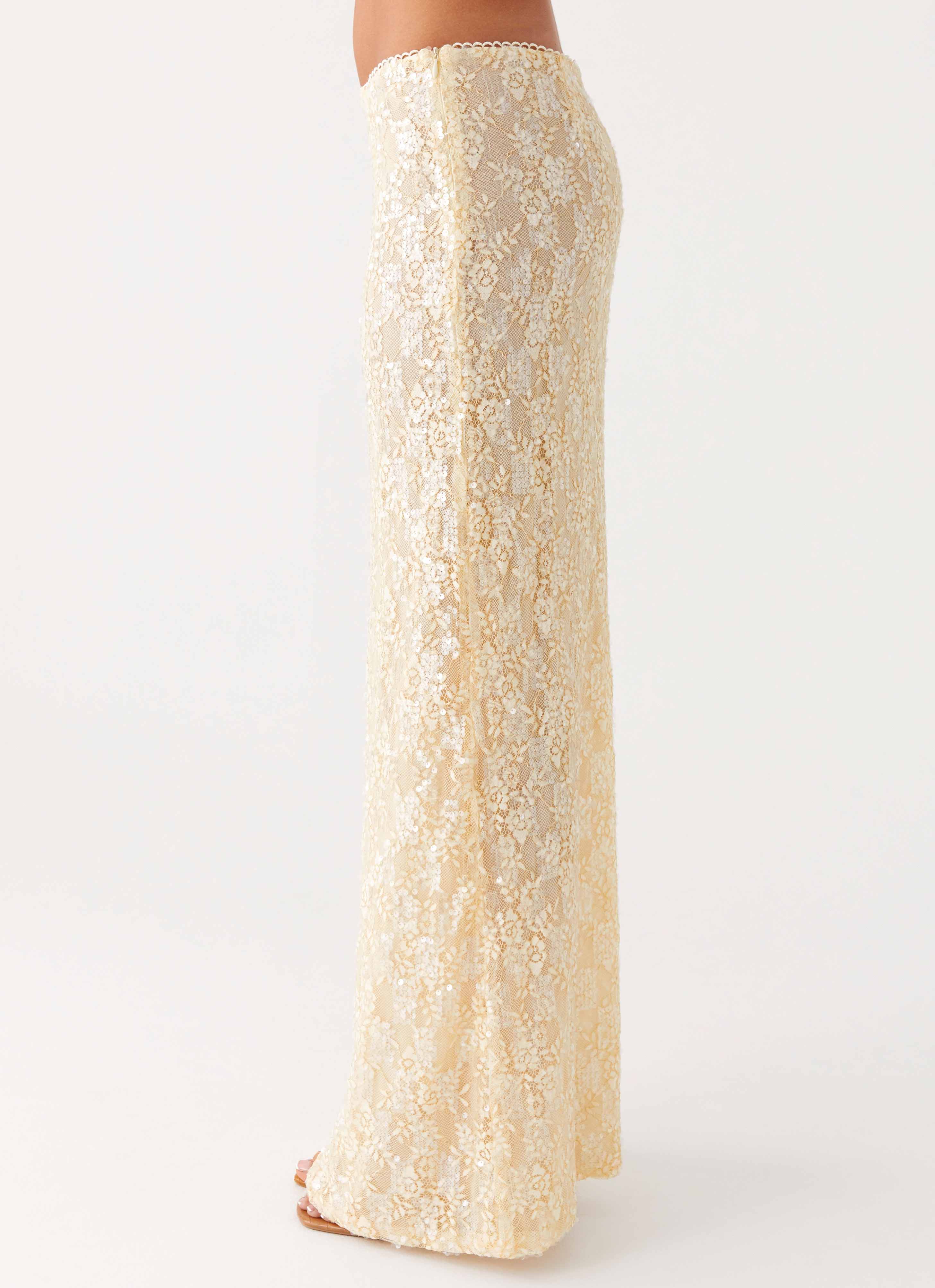 Bling It On Maxi Skirt - Ivory
