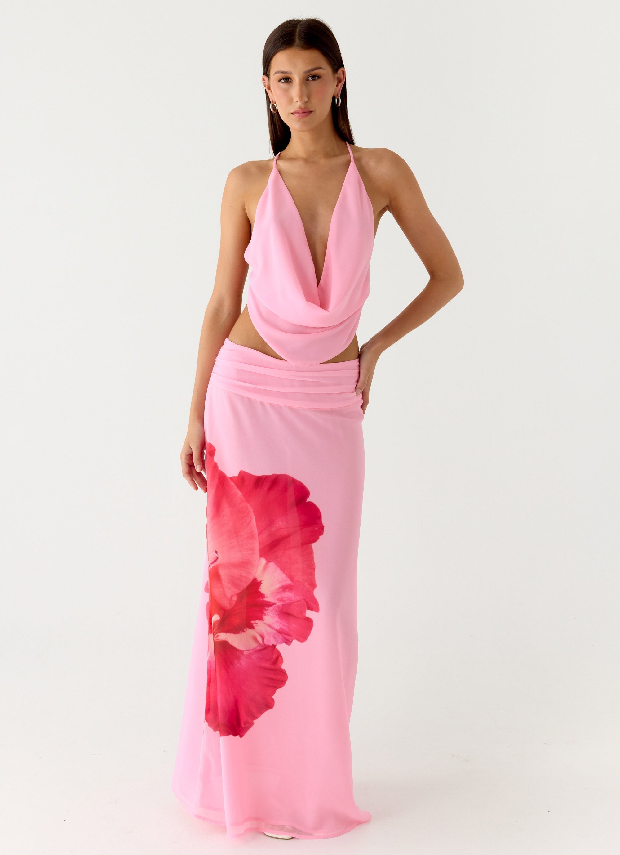 Blushing Bloom Maxi Skirt - Baby Pink
