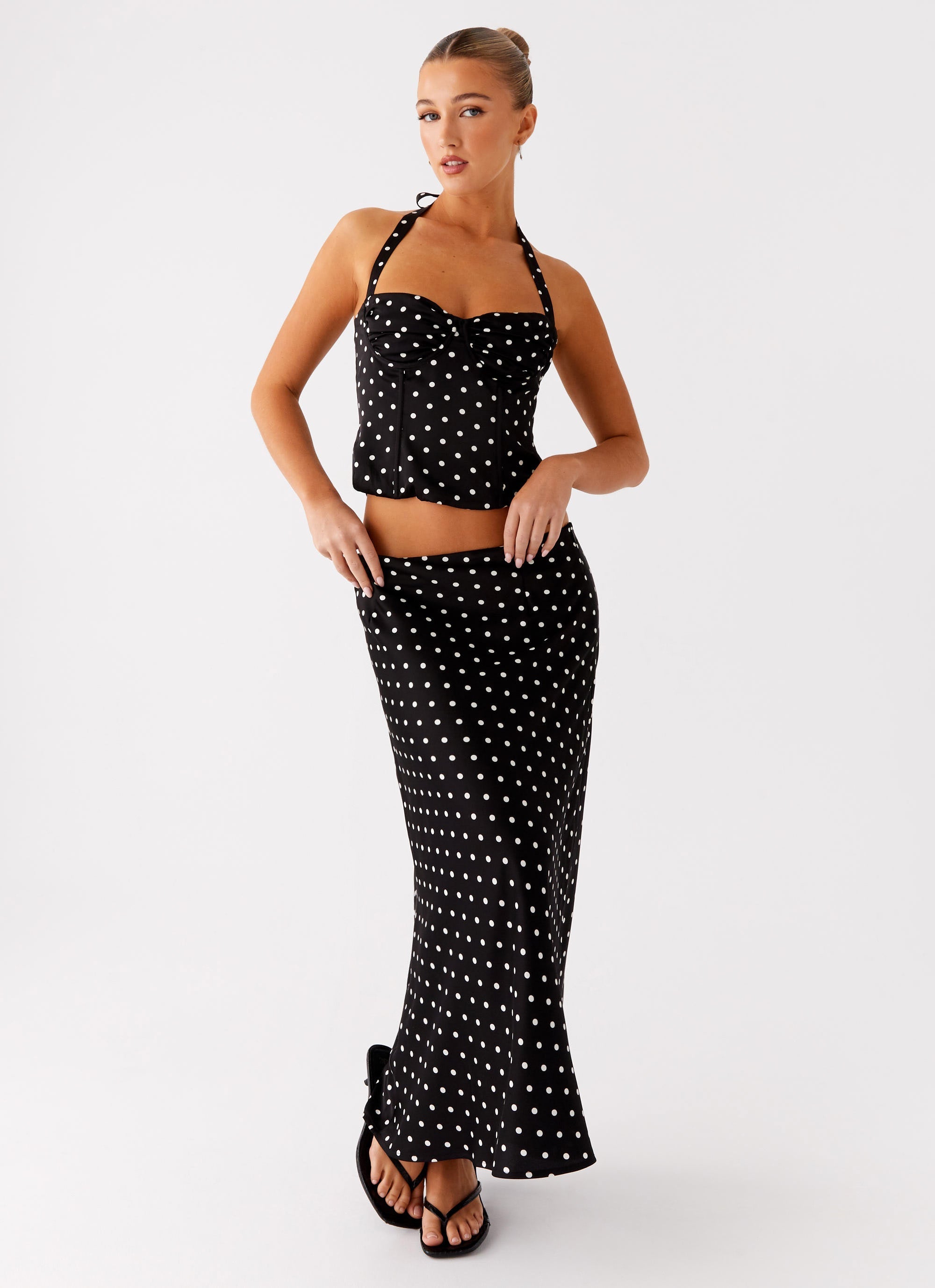 Breanne Top - Black Polka Dot